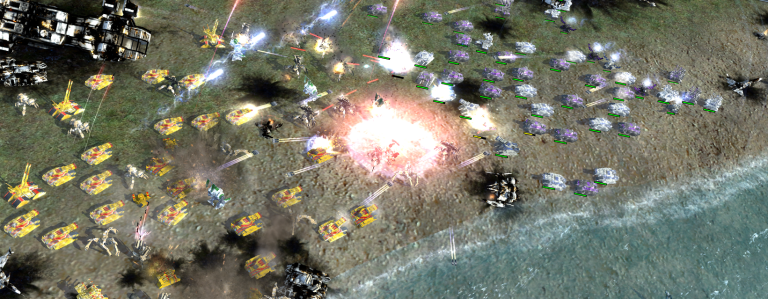 A hectic battle in Supreme Commander.