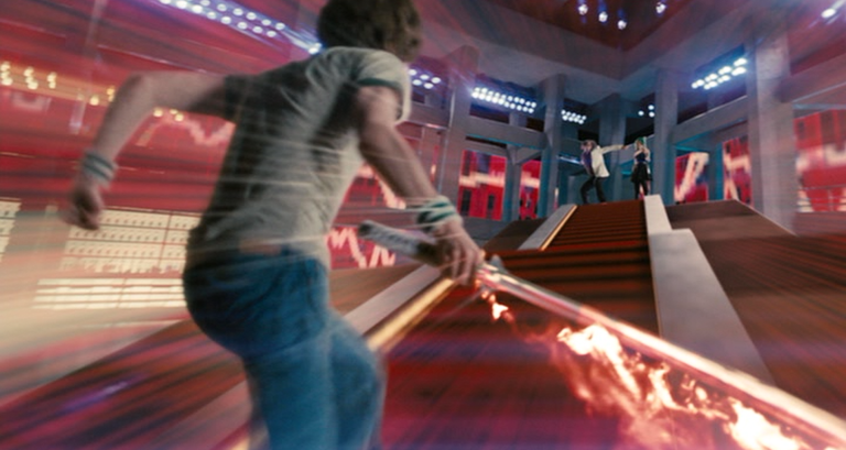 Scott Pilgrim charges into battle.