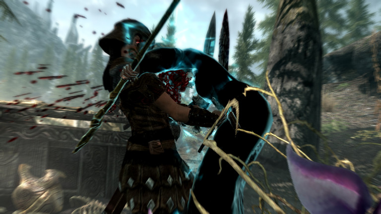 A warrior gets executed in Skyrim.