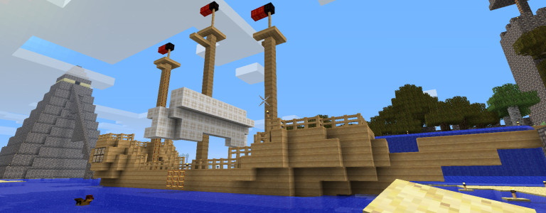 A Minecraft boat.