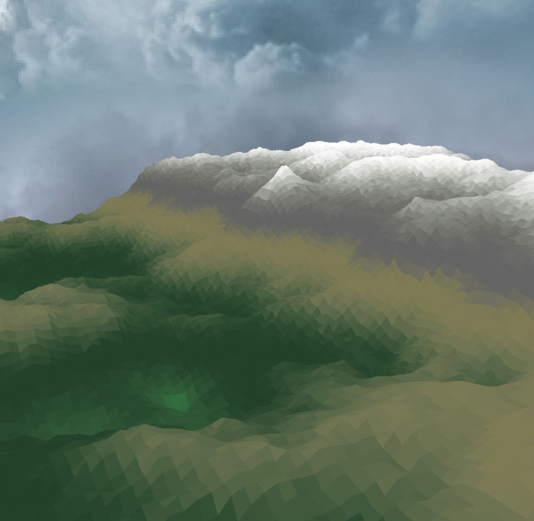 A rather poorly rendered mountain.