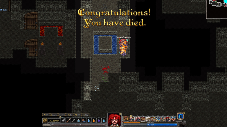 Congratulations! You have died.