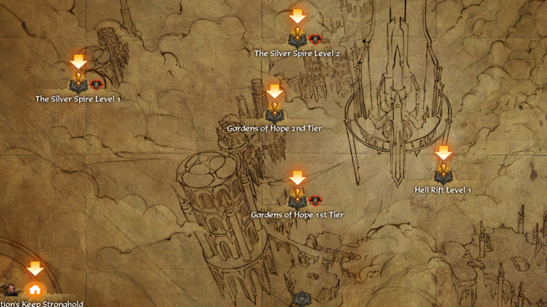 A map of one of Diablo 3's Acts. 