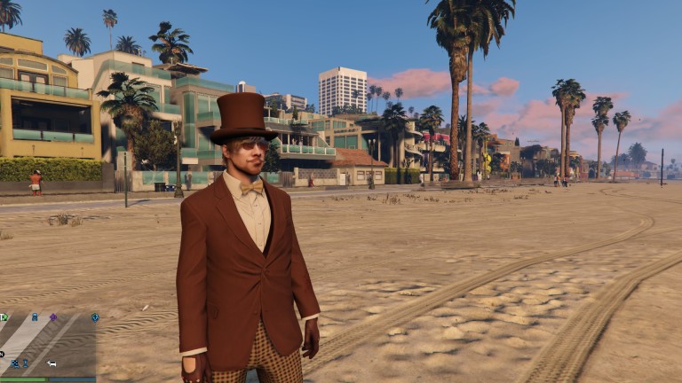 Nerdsworth enjoying the beach at San Andreas.